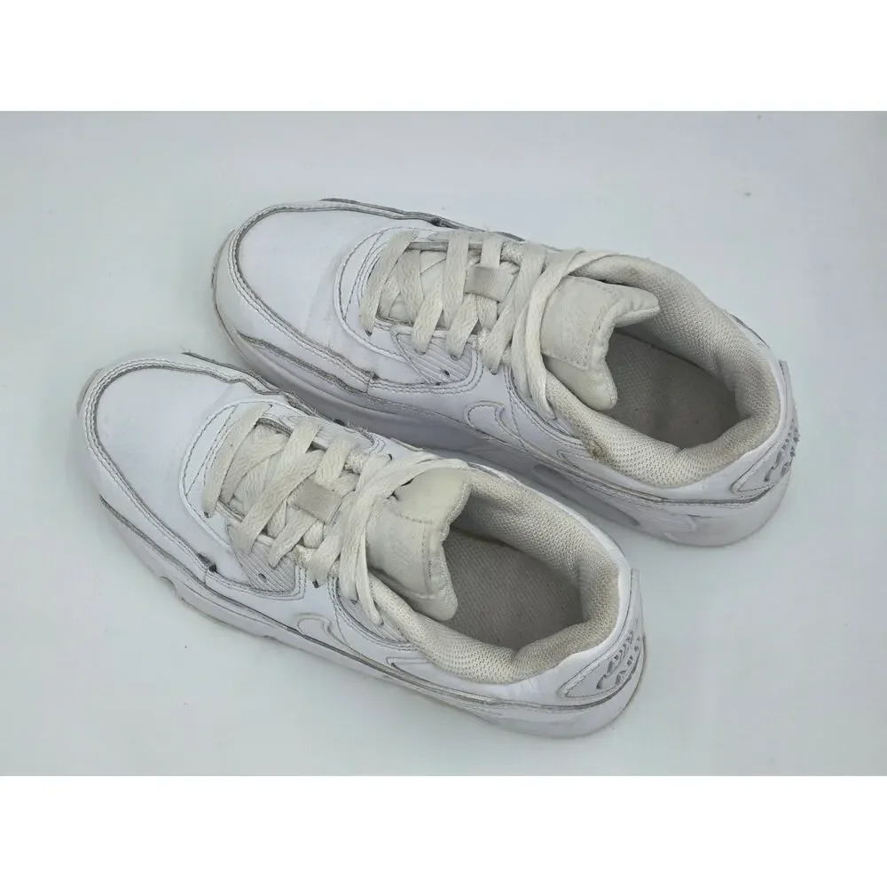 Nike Air Max 90 Youth 3Y White Running Shoes Classic Air Cushion